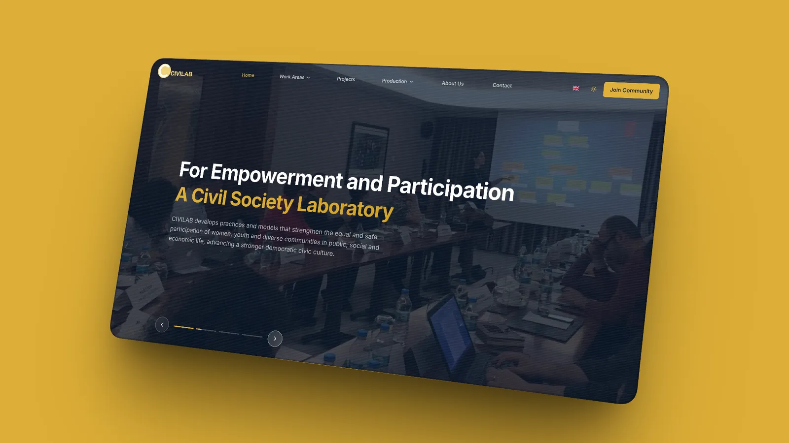 Civilab Türkiye website on desktop