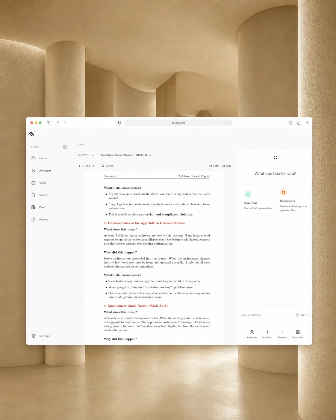 Doculore desktop application interface