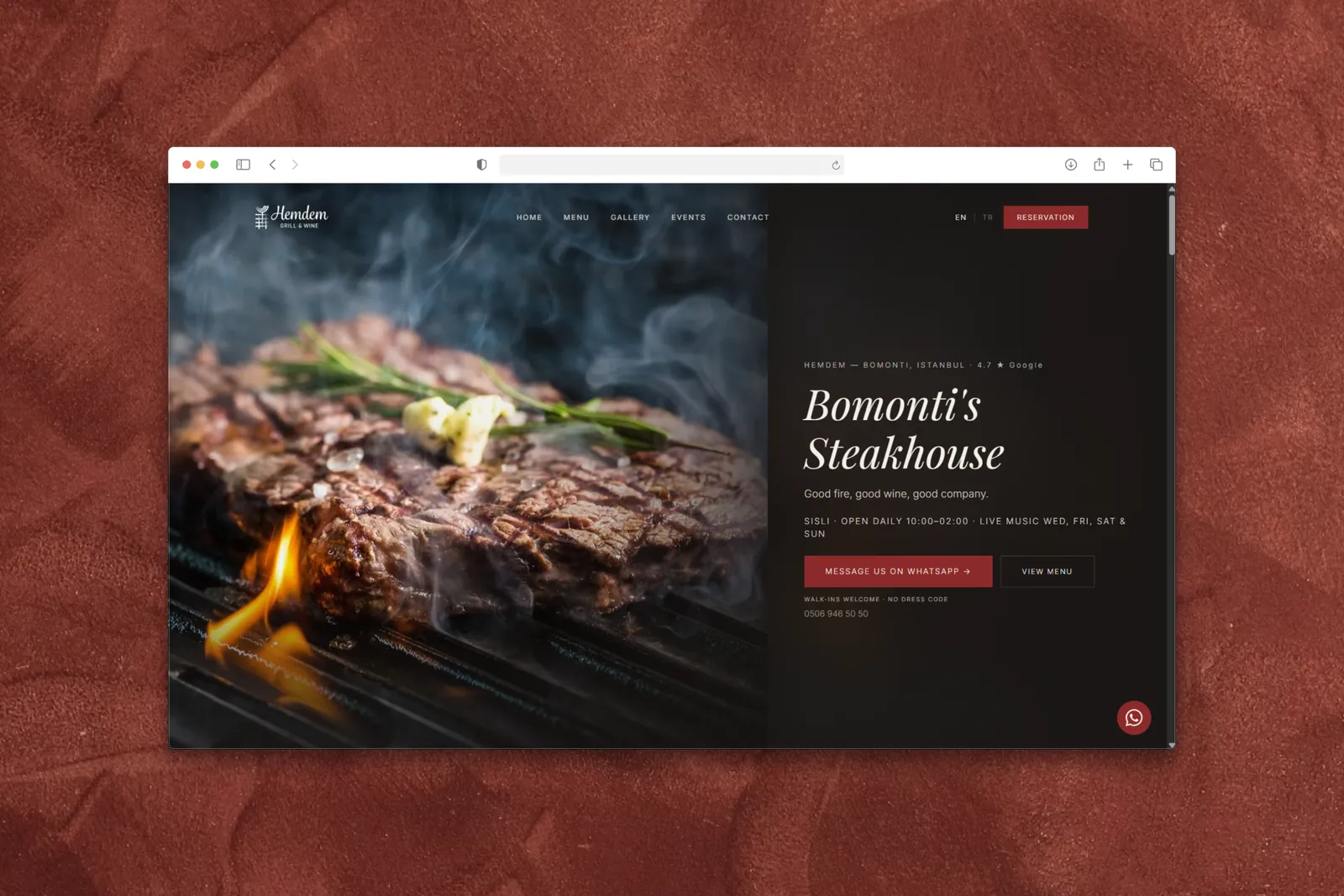 Hemdem desktop website
