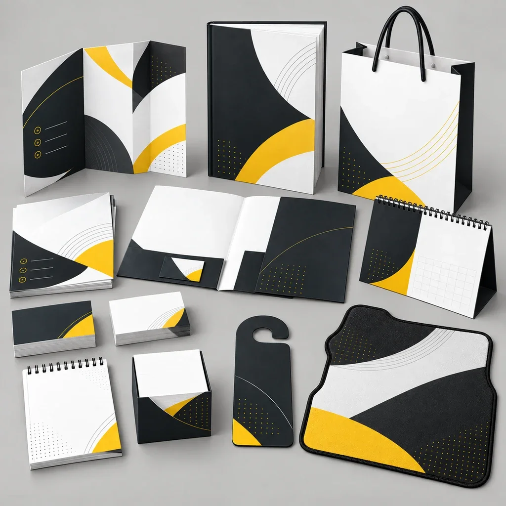 Print: Catalog, bag and notepad